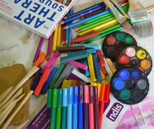 art materials and books